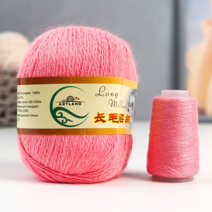 Пряжа Норка длинноворсовая 100% пух норки 50 г/350 м+нитки (13 розовый)
Пряжа Норка длинноворсовая 100% пух норки 50 г/350 м+нитки (13 розовый)