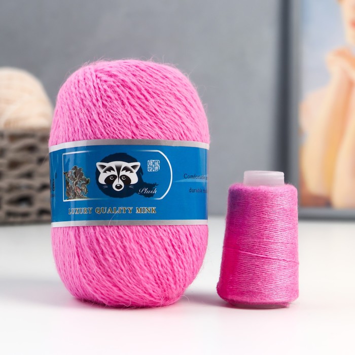 Пряжа "Mink wool" 90% пух норки,10% полиамид 350м/50гр + нитки (849- ярко розовый)
Пряжа "Mink wool" 90% пух норки,10% полиамид 350м/50гр + нитки (849- ярко розовый)