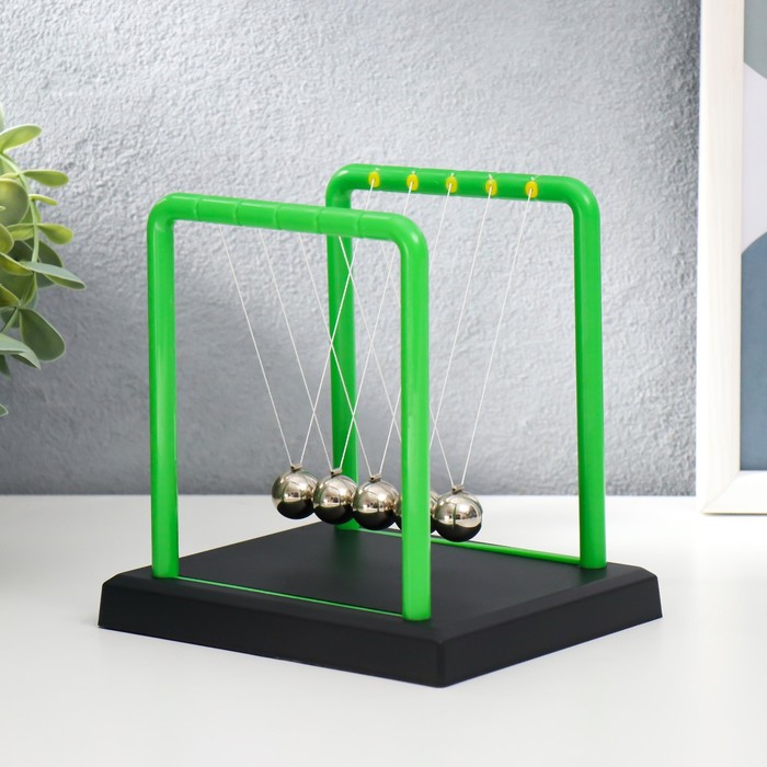 Маятник пластик "Шары Ньютона" яркий зелёный 14х11,5х13,5 см 
Маятник пластик "Шары Ньютона" яркий зелёный 14х11,5х13,5 см