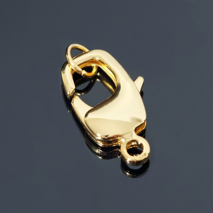 фото Замок-карабин родиованный, 20мм, цвет золото