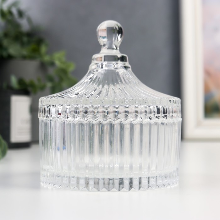 Шкатулка стекло цилиндр "Гофре и купол" прозрачный 12х10х10 см
Шкатулка стекло цилиндр "Гофре и купол" прозрачный 12х10х10 см