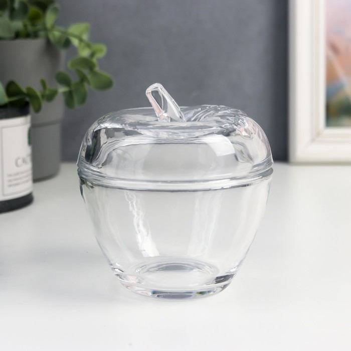 Шкатулка стекло "Яблоко" прозрачная 11х10 см
Шкатулка стекло "Яблоко" прозрачная 11х10 см