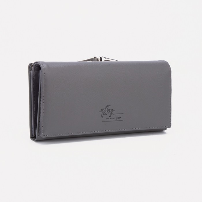 Кошелёк, 5 отделов, на магнитах, цвет серый 
Кошелёк, 5 отделов, на магнитах, цвет серый