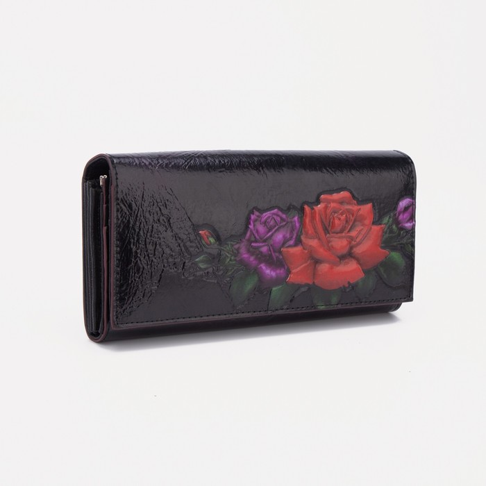 Кошелёк, 3 отдела, на магнитах, цвет чёрный 
Кошелёк, 3 отдела, на магнитах, цвет чёрный