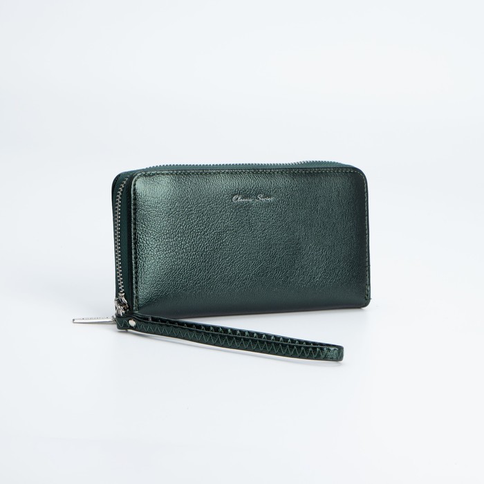 Кошелёк на молнии, с ручкой, цвет зелёный
Кошелёк на молнии, с ручкой, цвет зелёный
