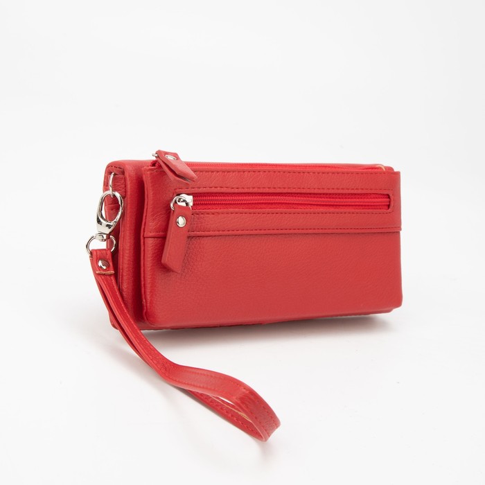 Кошелёк на кнопке, с ручкой, цвет красный
Кошелёк на кнопке, с ручкой, цвет красный