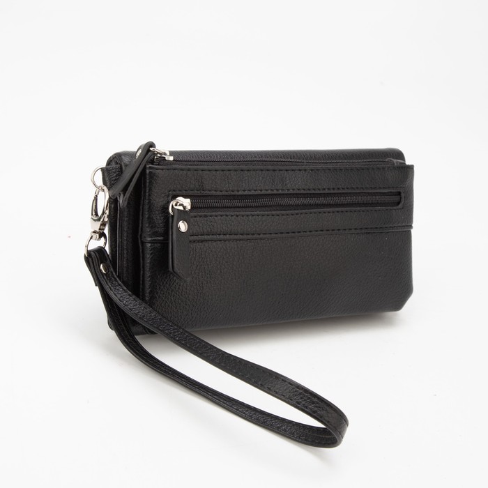 Кошелёк на кнопке, с ручкой, цвет чёрный
Кошелёк на кнопке, с ручкой, цвет чёрный