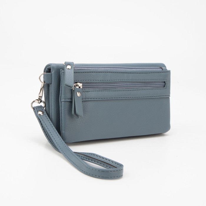 Кошелёк на кнопке, с ручкой, цвет голубой
Кошелёк на кнопке, с ручкой, цвет голубой