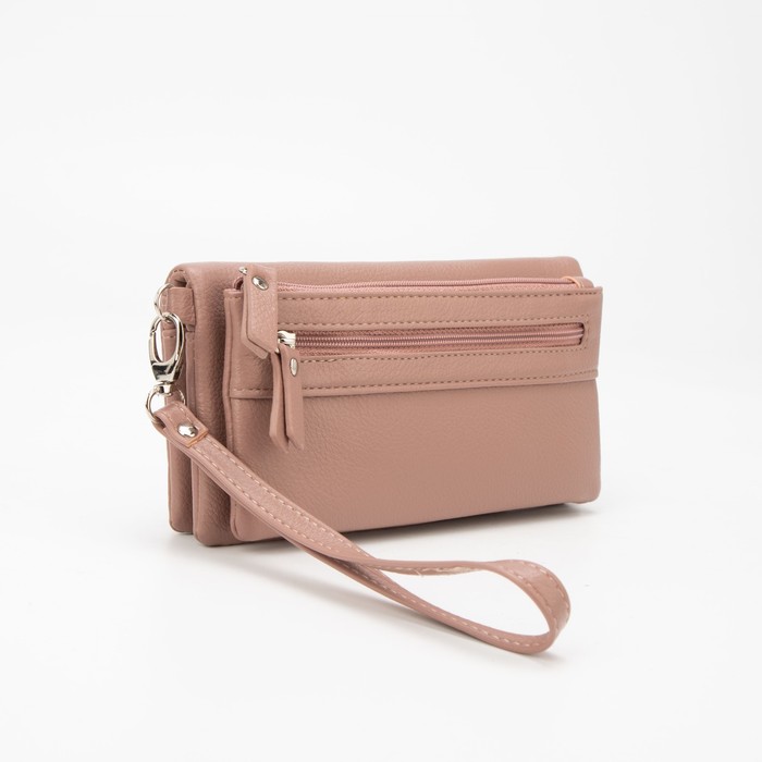 Кошелёк на кнопке, с ручкой, цвет розовый 
Кошелёк на кнопке, с ручкой, цвет розовый