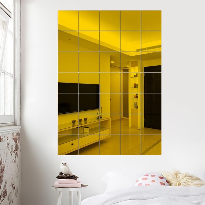 Декор настенный, из акрила, зеркальный, плитка 15х15 см, 15 шт, золото
Декор настенный, из акрила, зеркальный, плитка 15х15 см, 15 шт, золото