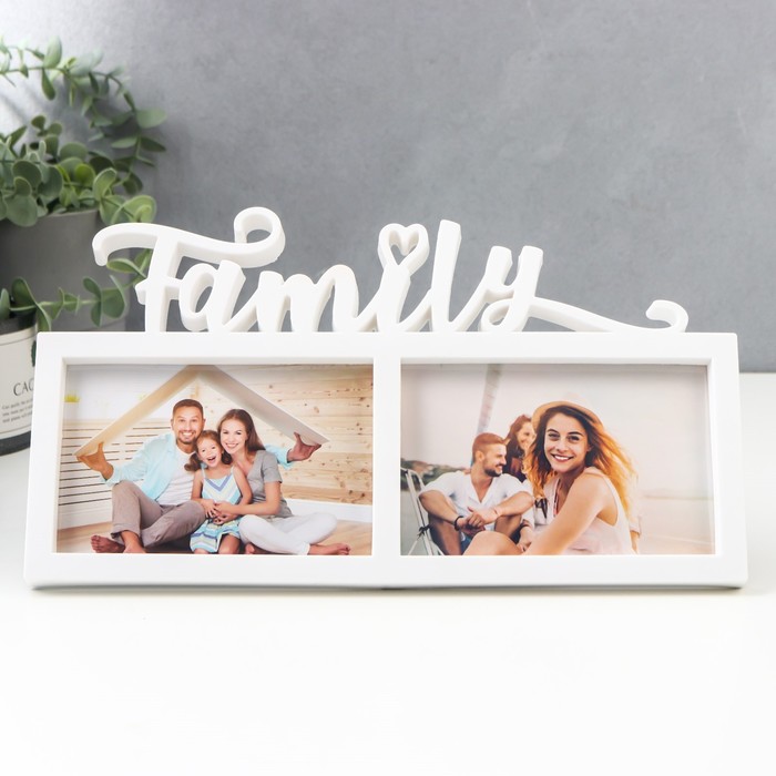 Фоторамка пластик на 2 фото 10х15 см "Семейная" белый 32х18 см
Фоторамка пластик на 2 фото 10х15 см "Семейная" белый 32х18 см