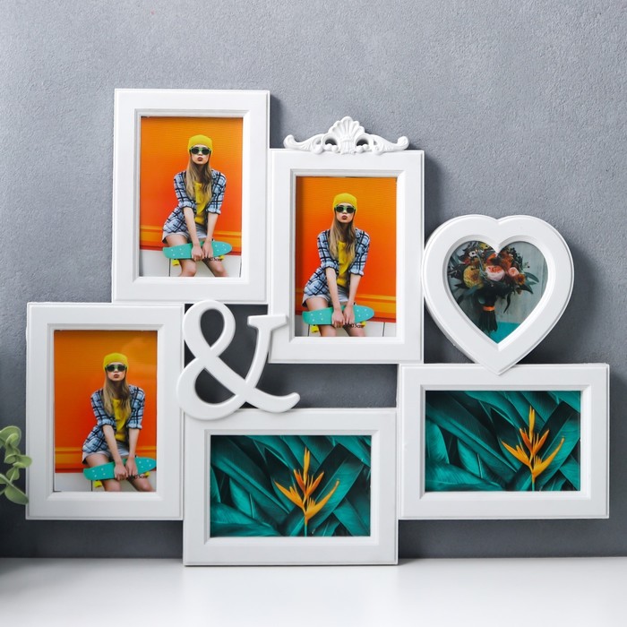 Фоторамка пластик на 6 фото 9х9, 10х15 см "Вензель" белая 41х50 см
Фоторамка пластик на 6 фото 9х9, 10х15 см "Вензель" белая 41х50 см