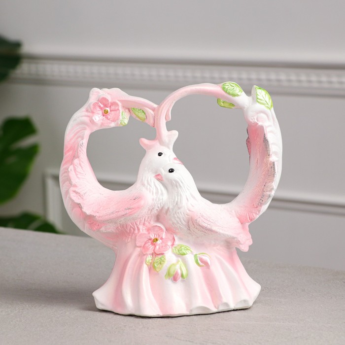 Статуэтка "Голуби свадебные", с кольцами, бело-розовая, 21 см
Статуэтка "Голуби свадебные", с кольцами, бело-розовая, 21 см