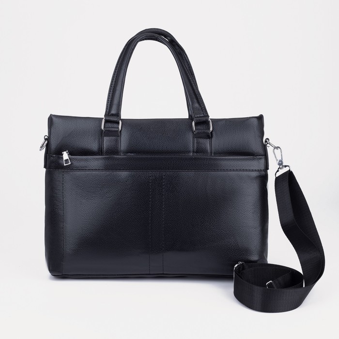 Сумка деловая, отдел на молнии, 3 наружных кармана, цвет чёрный
Сумка деловая, отдел на молнии, 3 наружных кармана, цвет чёрный