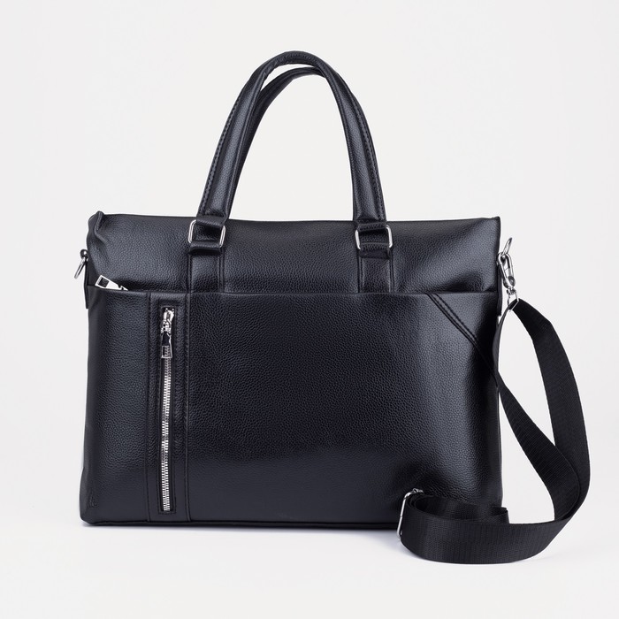 Сумка, отдел на молнии, 2 наружных кармана, цвет чёрный
Сумка, отдел на молнии, 2 наружных кармана, цвет чёрный