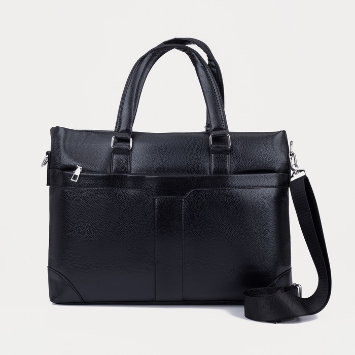 Сумка деловая, отдел на молнии, 3 наружных кармана, цвет чёрный
Сумка деловая, отдел на молнии, 3 наружных кармана, цвет чёрный