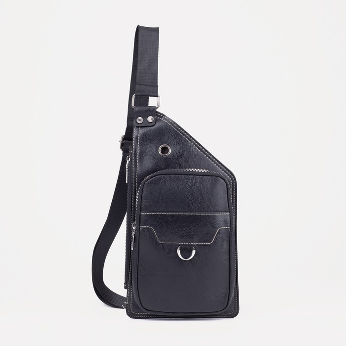 Сумка-слинг, отдел на молнии, наружный карман, цвет чёрный 
Сумка-слинг, отдел на молнии, наружный карман, цвет чёрный