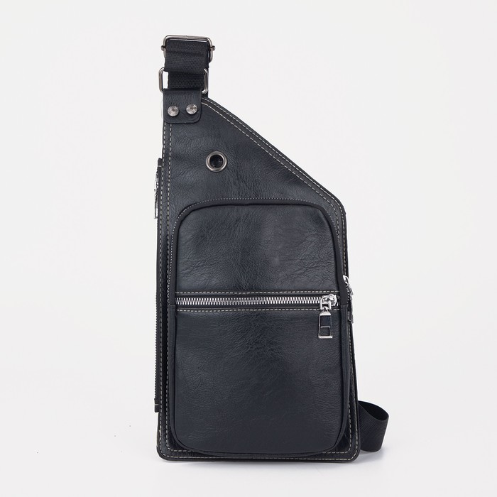 Сумка-слинг, отдел на молнии, 3 наружных кармана, цвет чёрный
Сумка-слинг, отдел на молнии, 3 наружных кармана, цвет чёрный