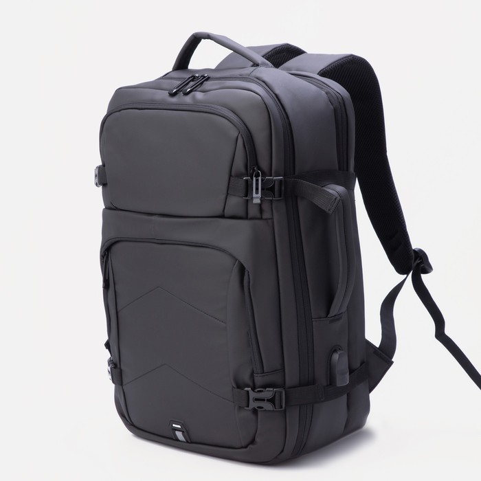 Рюкзак, 2 отдела на молнии, 2 наружных кармана, цвет чёрный
Рюкзак, 2 отдела на молнии, 2 наружных кармана, цвет чёрный