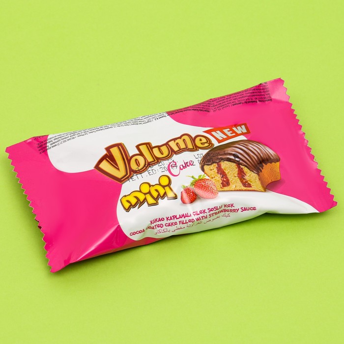 Кекс Volume с какао покрытием и клубничным кремом 25г
Кекс Volume с какао покрытием и клубничным кремом 25г