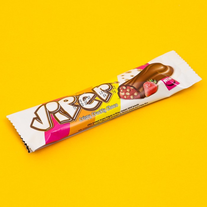 Молочный шоколад Viper c начинкой из клубничных сливок и слоеного риса, 22 г
Молочный шоколад Viper c начинкой из клубничных сливок и слоеного риса, 22 г