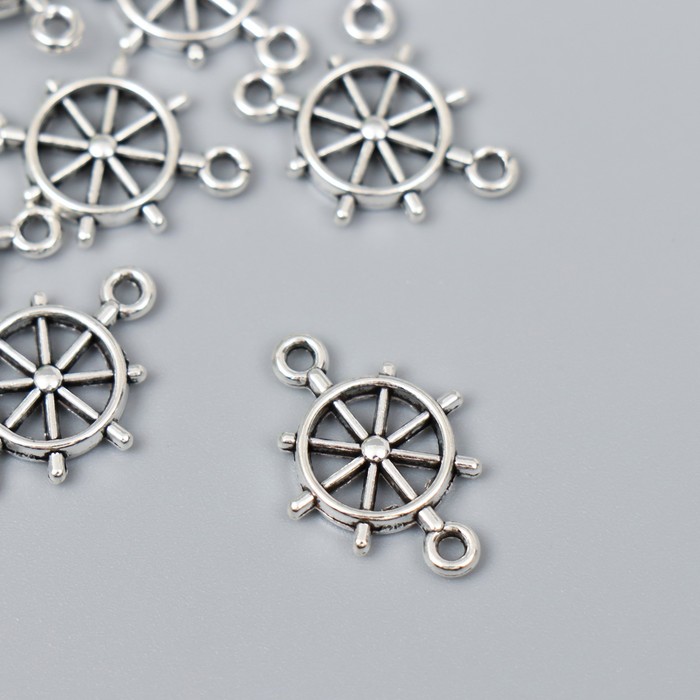 Коннектор для творчества металл 2 ушка "Штурвал" серебро G108B537 2,1х1,5 см
Коннектор для творчества металл 2 ушка "Штурвал" серебро G108B537 2,1х1,5 см