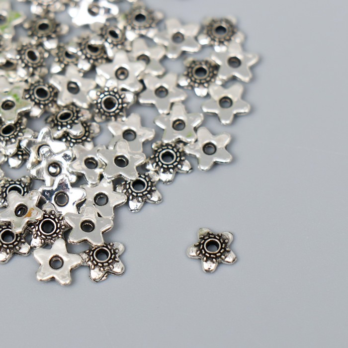 Декор шляпка для бусин металл "Микро цветочек" серебро G014B953 набор 80 шт 0,6х0,6 см 
Декор шляпка для бусин металл "Микро цветочек" серебро G014B953 набор 80 шт 0,6х0,6 см