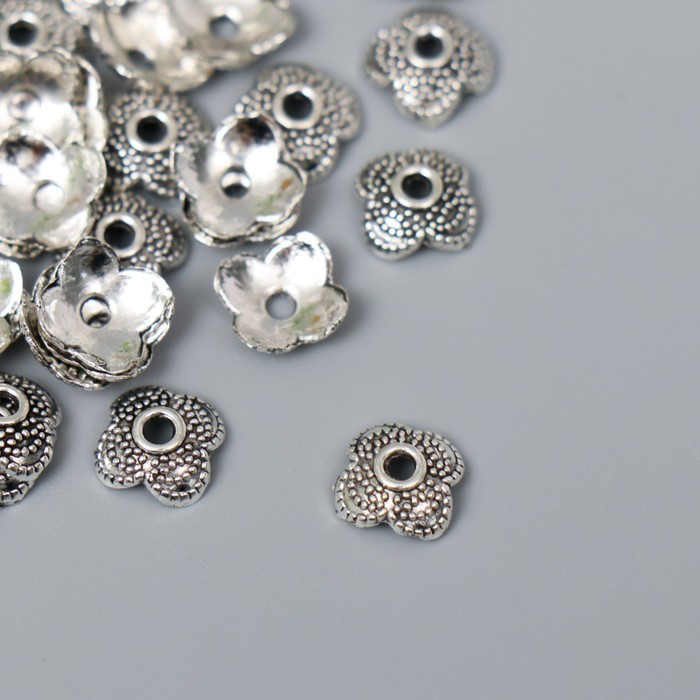 Декор шляпка для бусин металл "Четыре лепестка" серебро G026B777 набор 50 шт 0,8х0,8 см
Декор шляпка для бусин металл "Четыре лепестка" серебро G026B777 набор 50 шт 0,8х0,8 см