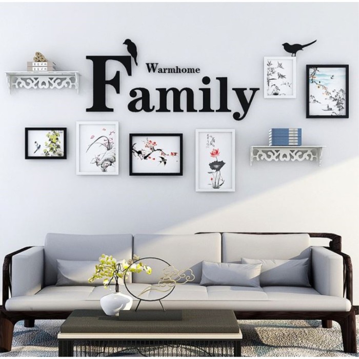 Фоторамка пластик на 6 фото+надпись+полочки "Family. Птицы" чёрно-белые набор 86х186 см
Фоторамка пластик на 6 фото+надпись+полочки "Family. Птицы" чёрно-белые набор 86х186 см