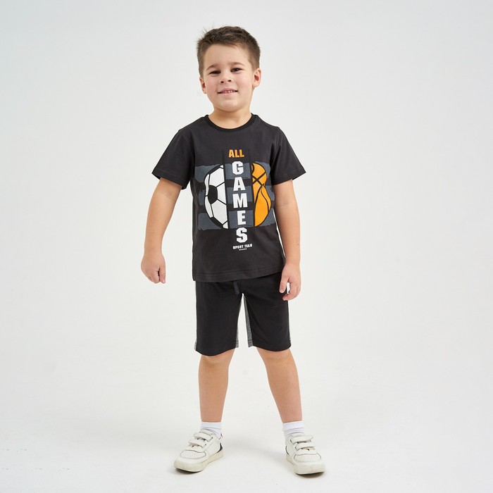 Комплект (футболка/шорты) для мальчика, цвет чёрный, рост 110
Комплект (футболка/шорты) для мальчика, цвет чёрный, рост 110