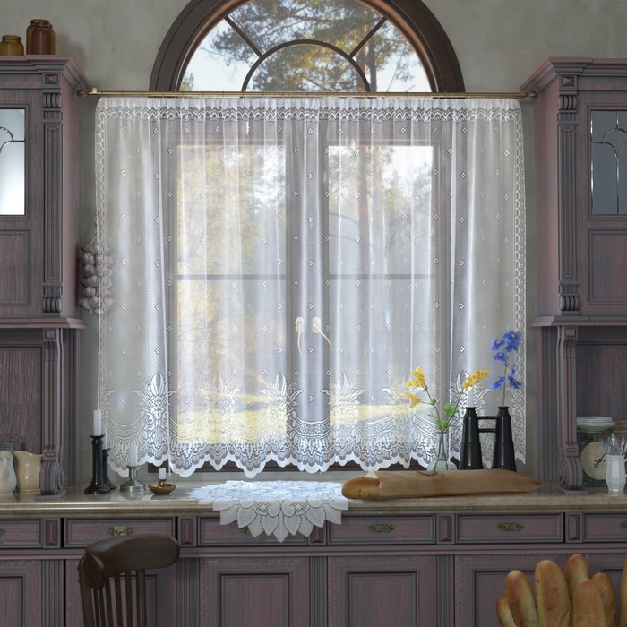 Тюль на кухню со шторной лентой, 165х245 см, цвет белый, 100% полиэстер
Тюль на кухню со шторной лентой, 165х245 см, цвет белый, 100% полиэстер