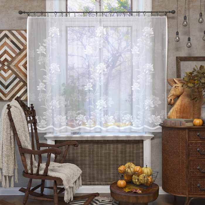 Тюль на кухню, 165х200 см, цвет белый, 100% полиэстер
Тюль на кухню, 165х200 см, цвет белый, 100% полиэстер