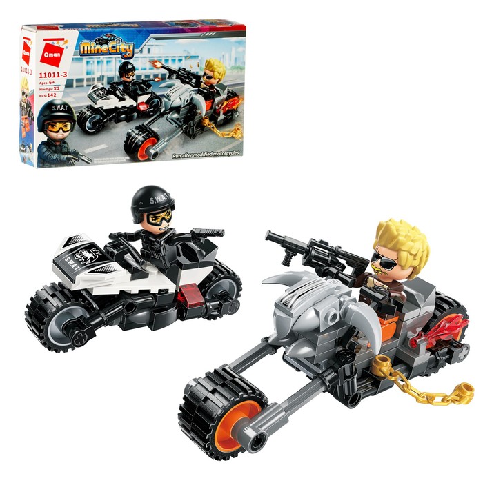 Конструктор Полиция «Мотопогоня», 2 минифигуры и 142 детали
Конструктор Полиция «Мотопогоня», 2 минифигуры и 142 детали