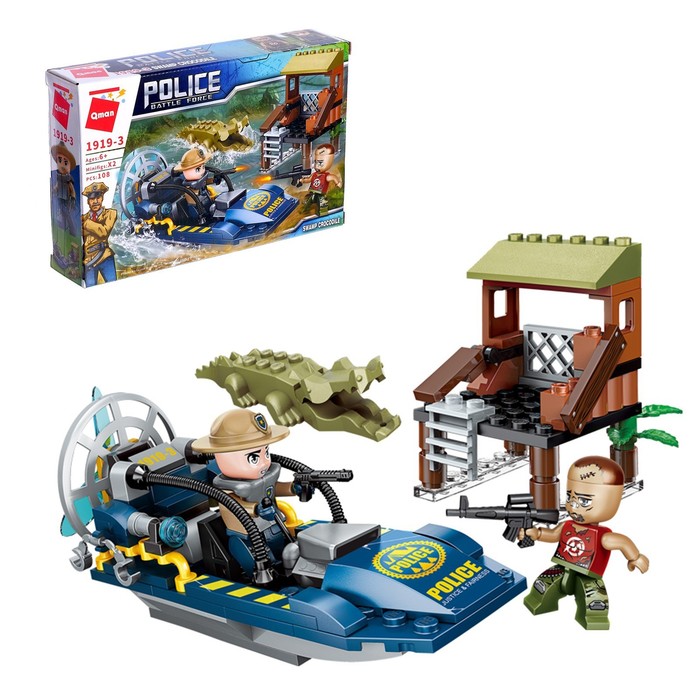 Конструктор блочный «Погоня на лодке», 108 деталей
Конструктор блочный «Погоня на лодке», 108 деталей