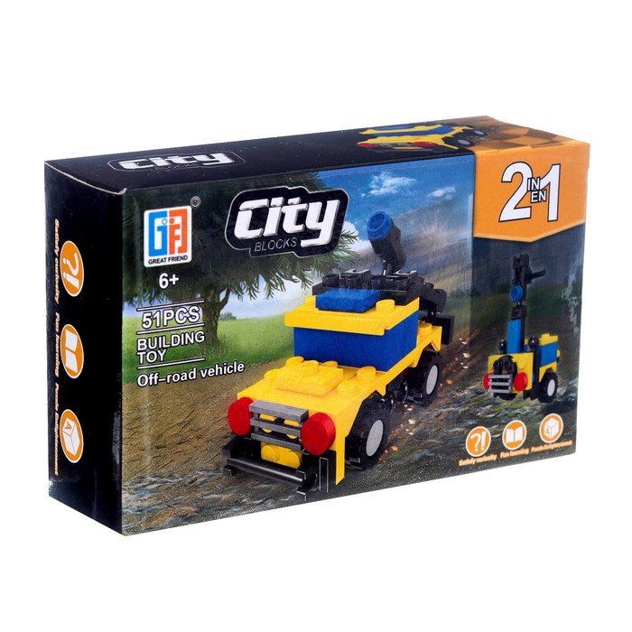 Конструктор «Транспорт», внедорожник, 51 деталь
Конструктор «Транспорт», внедорожник, 51 деталь