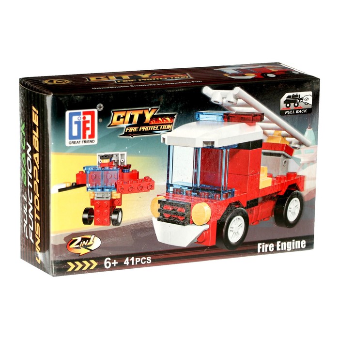 Конструктор инерционный «Пожарная машина», 41 деталь
Конструктор инерционный «Пожарная машина», 41 деталь