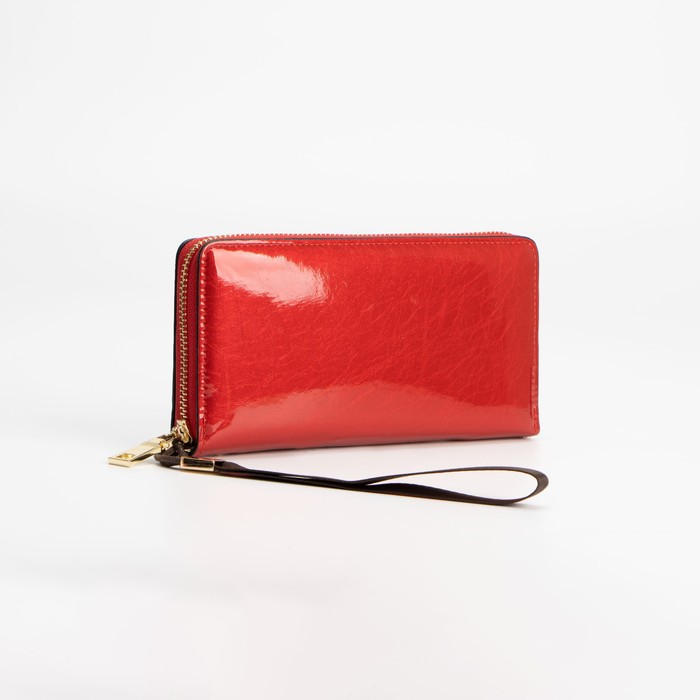 Кошелёк на молнии, с ручкой, цвет красный
Кошелёк на молнии, с ручкой, цвет красный