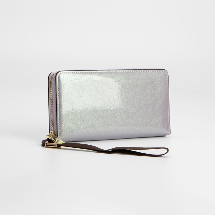Кошелёк на молнии, с ручкой, цвет серебряный
Кошелёк на молнии, с ручкой, цвет серебряный