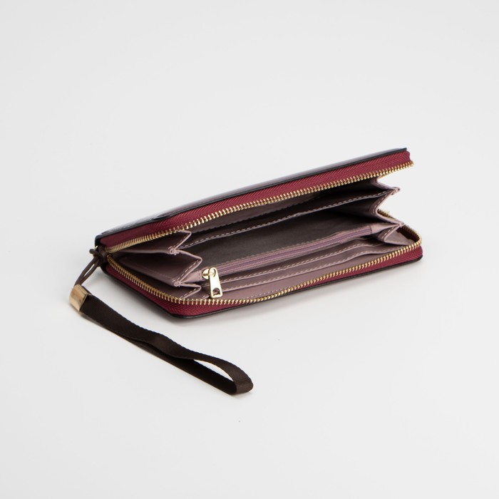 Кошелёк на молнии, с ручкой, цвет бордовый
Кошелёк на молнии, с ручкой, цвет бордовый