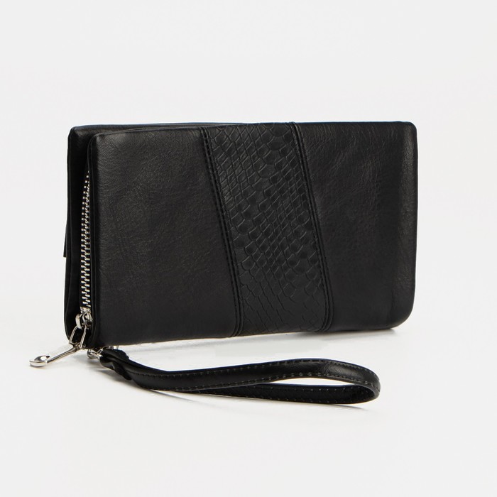 Кошелёк на молнии, с ручкой, цвет чёрный
Кошелёк на молнии, с ручкой, цвет чёрный