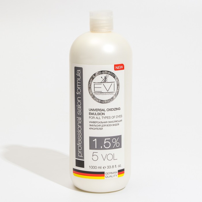 Окисляющая эмульсия 1,5% EVI professional, 1000 мл
Окисляющая эмульсия 1,5% EVI professional, 1000 мл