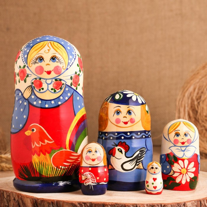 Матрёшка "Курочка", 5-ти кукольная, 17 см,ручная работа
Матрёшка "Курочка", 5-ти кукольная, 17 см,ручная работа