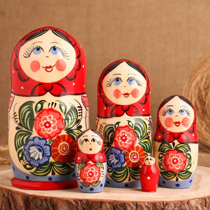 Матрёшка "Букет цветов", 5-ти кукольная, 17 см, ручная работа
Матрёшка "Букет цветов", 5-ти кукольная, 17 см, ручная работа