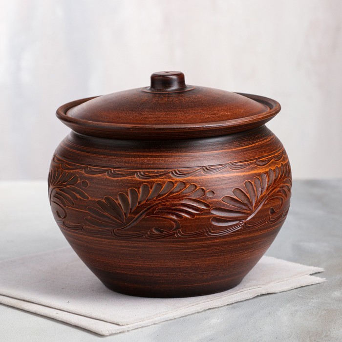 Горшок для запекания, красная глина, с декором, 3.5 л
Горшок для запекания, красная глина, с декором, 3.5 л