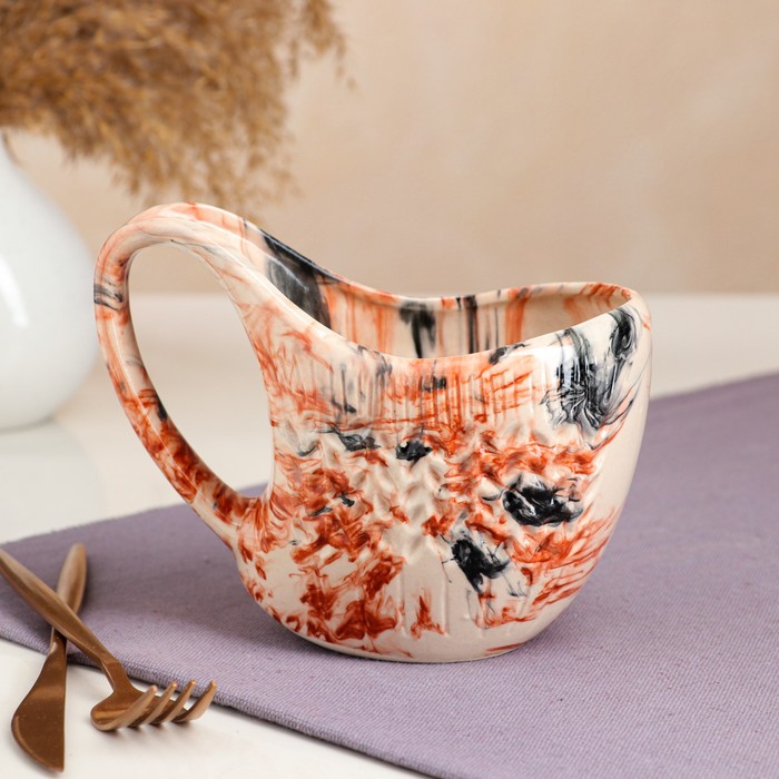 Кружка "Квасник", под малахит, бежевая, 0.6 л 
Кружка "Квасник", под малахит, бежевая, 0.6 л