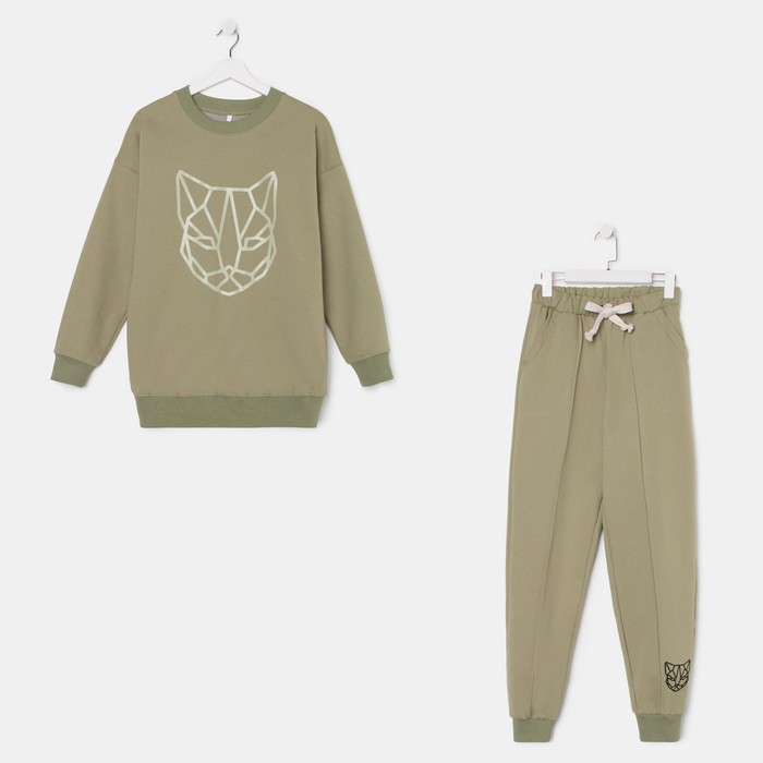 Костюм женский (свитшот, брюки), цвет хаки, размер 48
Костюм женский (свитшот, брюки), цвет хаки, размер 48