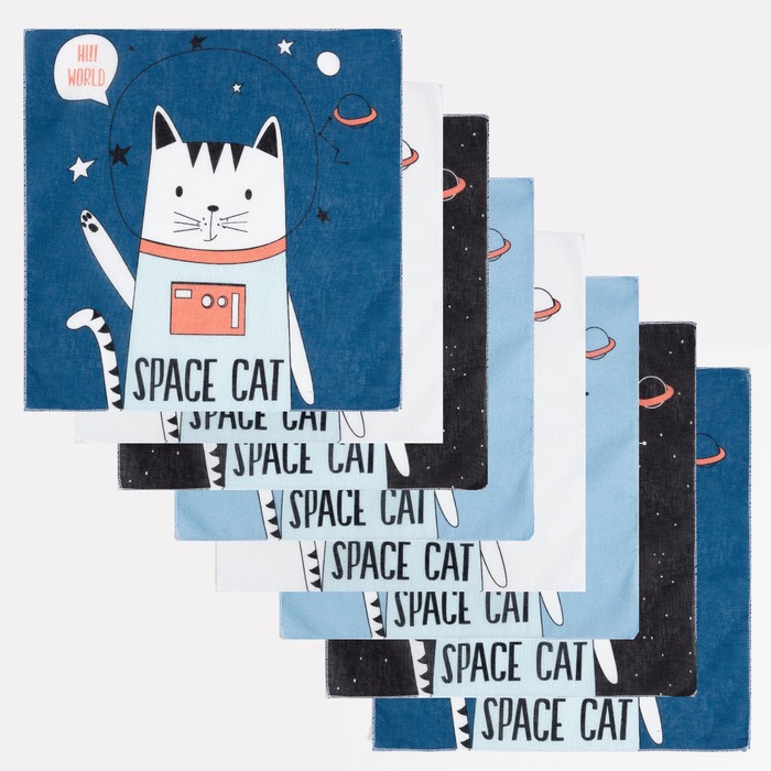 Набор носовых платков Крошка Я "Космокот" 25*25 - 10 шт, 65 гр/м2, 100% хлопок 
Набор носовых платков Крошка Я "Космокот" 25*25 - 10 шт, 65 гр/м2, 100% хлопок