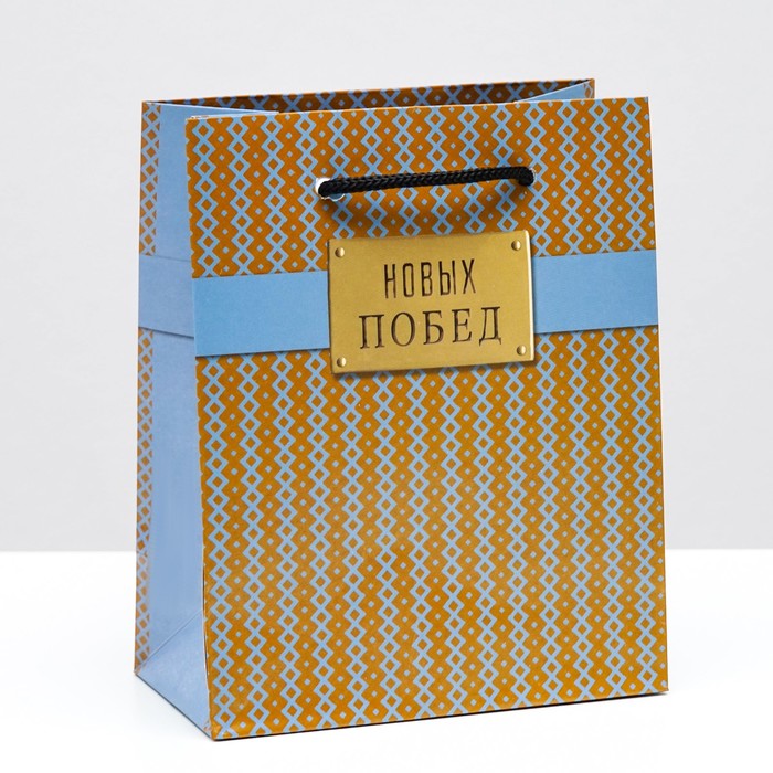 Пакет подарочный "Новых побед" 11,5 х 14,5 х 6,5 см 
Пакет подарочный "Новых побед" 11,5 х 14,5 х 6,5 см