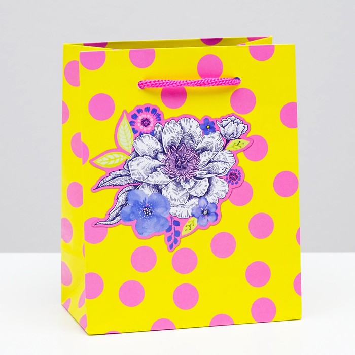 Пакет подарочный "Цветочный горошек"11,5 х 14,5 х 6,5 см
Пакет подарочный "Цветочный горошек"11,5 х 14,5 х 6,5 см