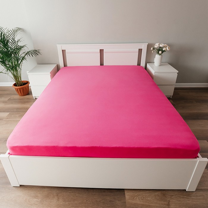 Трикотажная простынь на резинке 120х200х25см, фуксия кулирка, 120г/м хл100%
Трикотажная простынь на резинке 120х200х25см, фуксия кулирка, 120г/м хл100%